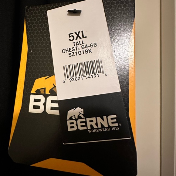 Berne Heritage Thermal-Lined Black Zip-Up Hoodie NWT 5X Tall - Picture 2 of 3